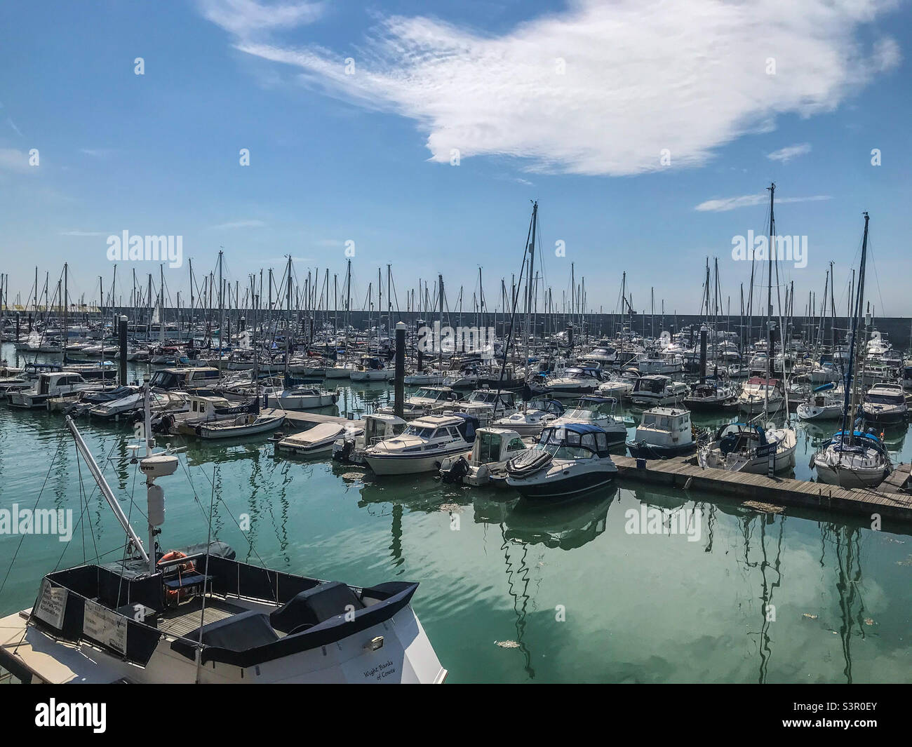 Brighton Marina - Smartphone-aufgenommenes Stockfoto