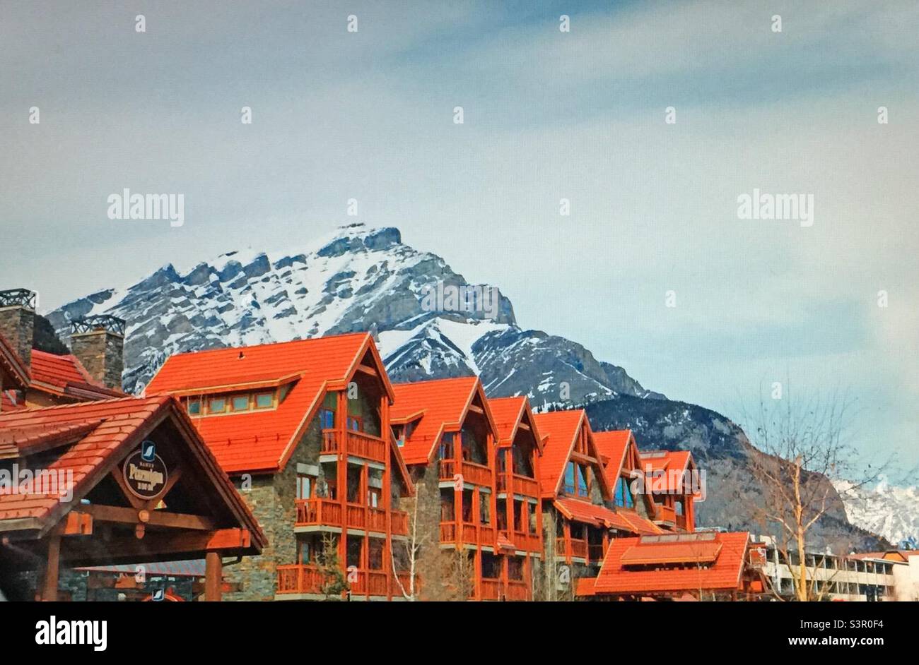 Motel, Banff, Nationalpark, Cascade Mountain, Rockies, Alberta, Kanada Stockfoto