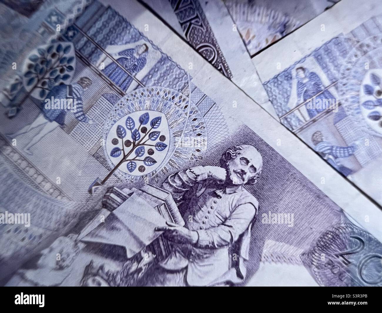 Shakespeare auf £20 Papiernote Stockfoto