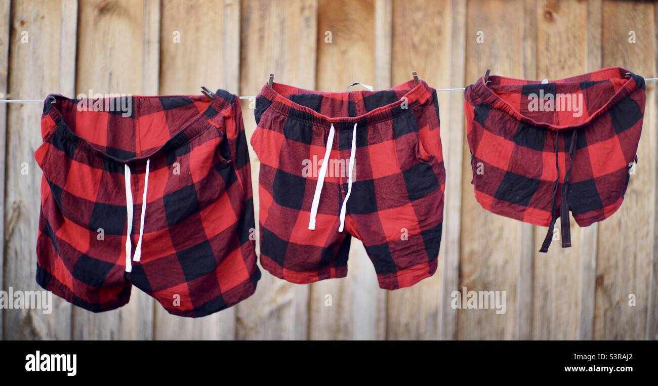 Kanadas Buffalo' Plaid, auch bekannt als Lumberjack Plaid, ist nicht authentisch kanadisch, sondern hat Wurzeln im schottischen Erbe. Stockfoto