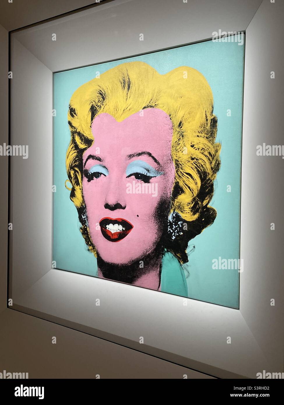 Andy Warhols ikonisches Gemälde von Marilyn Monroe, ausgestellt in einem Auktionshaus, New York City, USA, 2022 Stockfoto