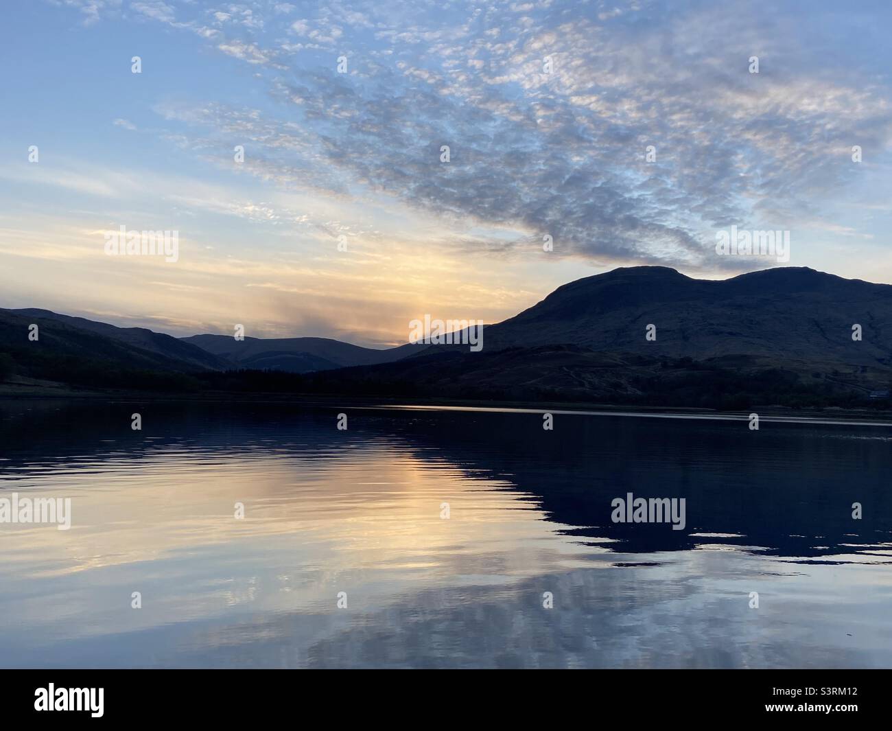 Sunset Island, Schottland Stockfoto