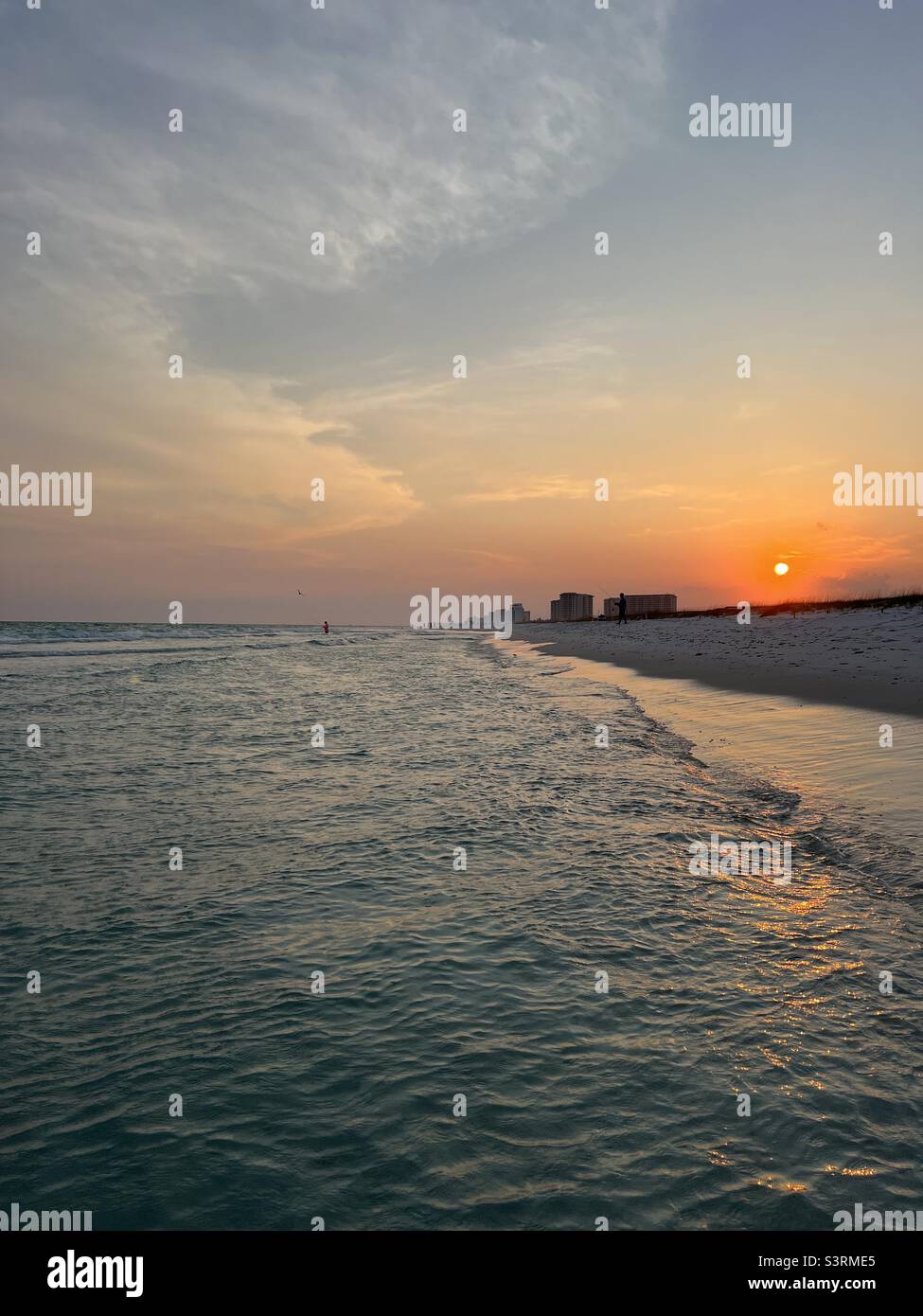 Sonnenuntergang am Strand von Florida Stockfoto