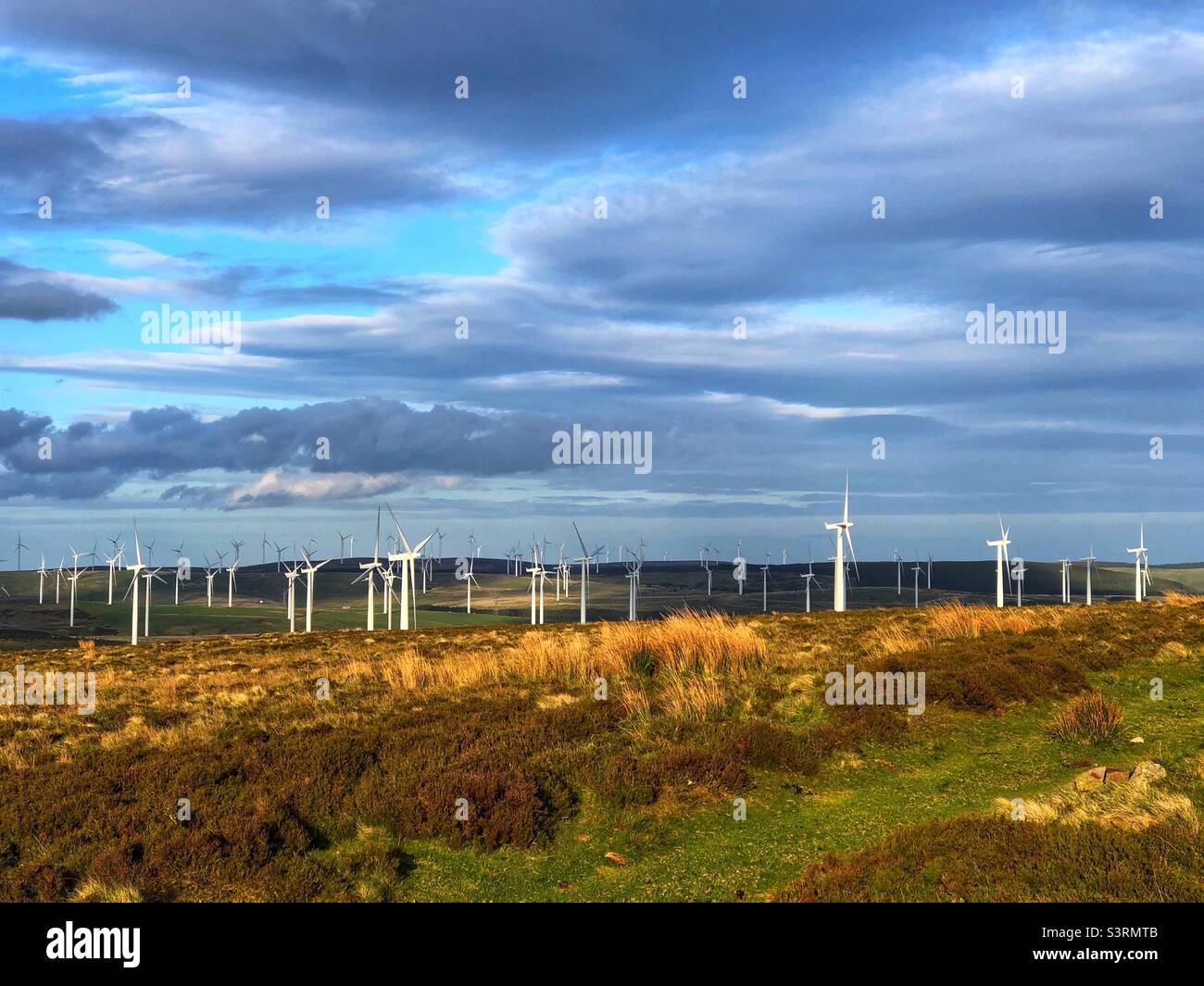 Crystal Rig Onshore Windpark, Lammermuir Hills, Schottland, Großbritannien Stockfoto