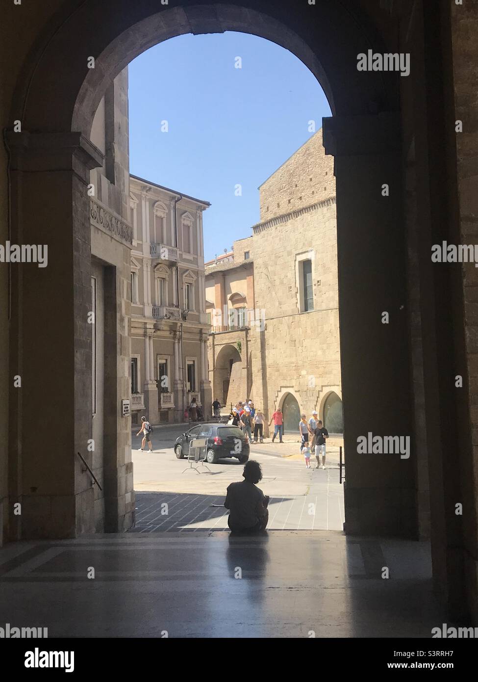 Ein Blick auf die Altstadt von Lanciano in den Abruzzen, Italien - Smartphone-aufgenommenes Stockfoto