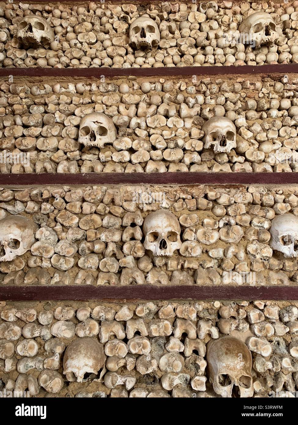 Totenkopf Dekor im Kloster Portugal Stockfoto