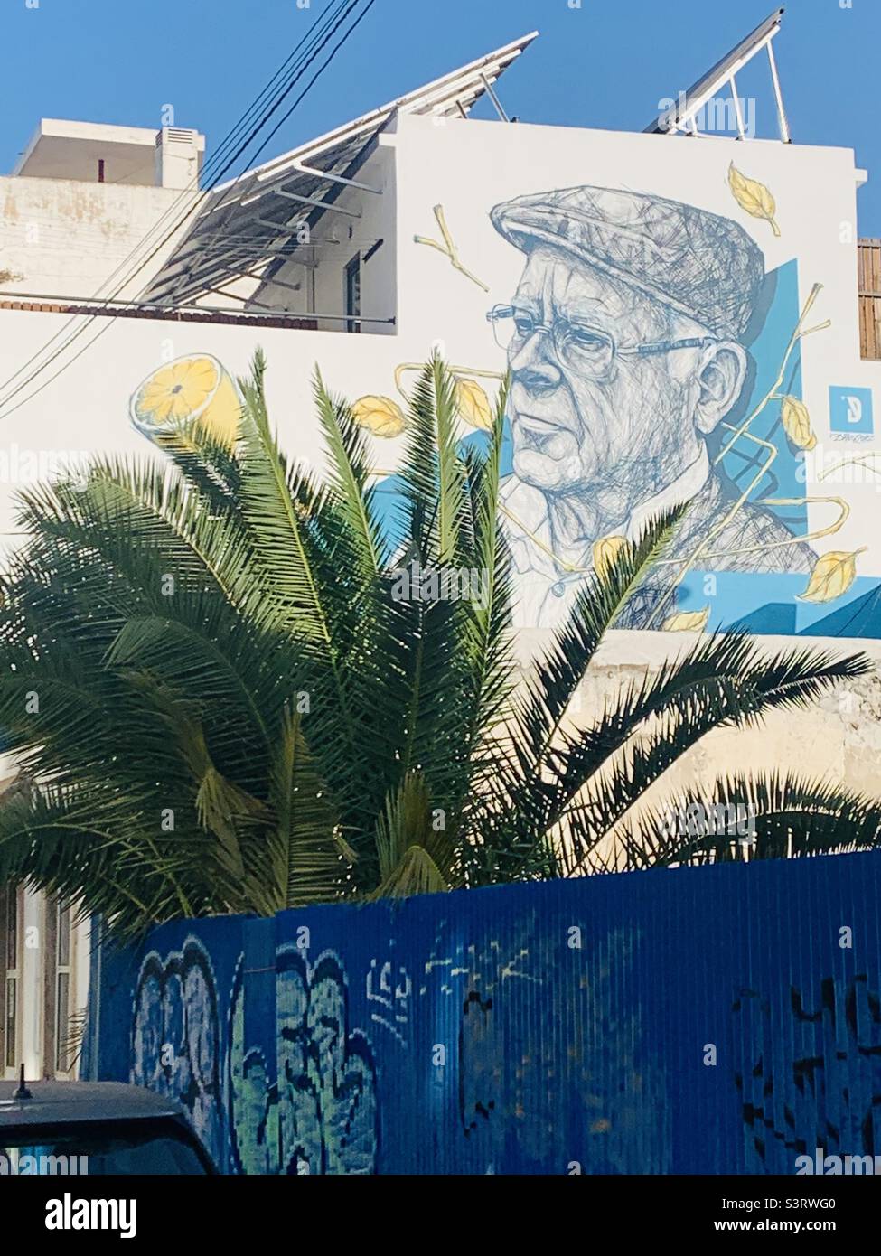 Portugiesische Street Art in Faro Stockfoto