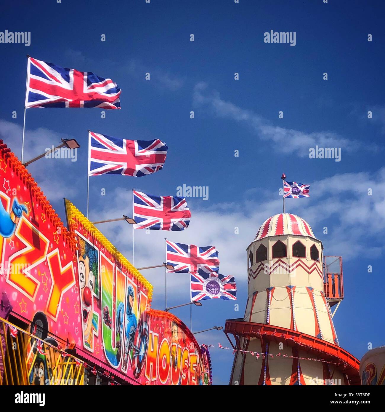 Jahrmarkt am Hunstanton Beach, Norfolk Stockfoto