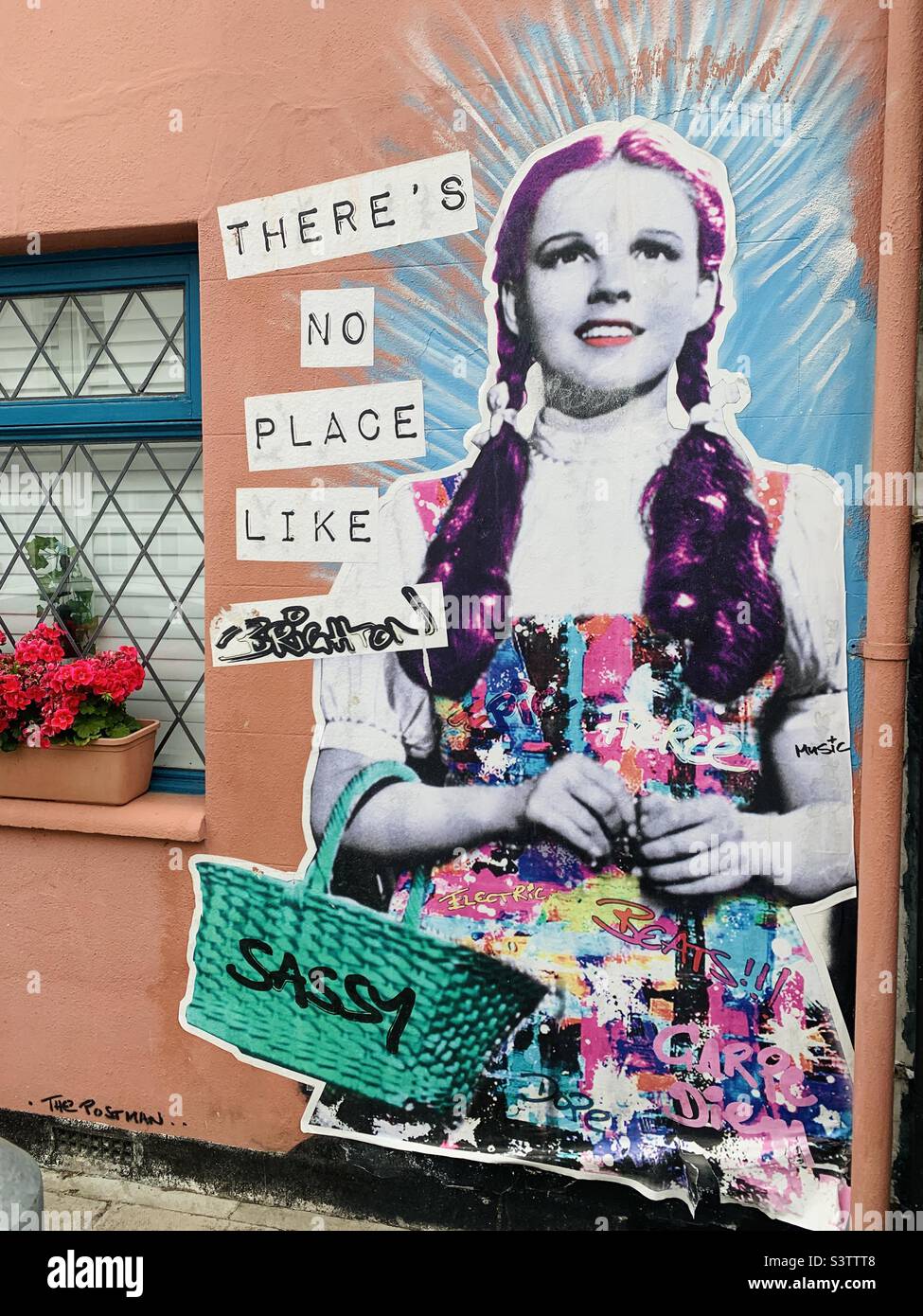 Wizard of oz Judy Girland Street Art Brighton Stockfoto