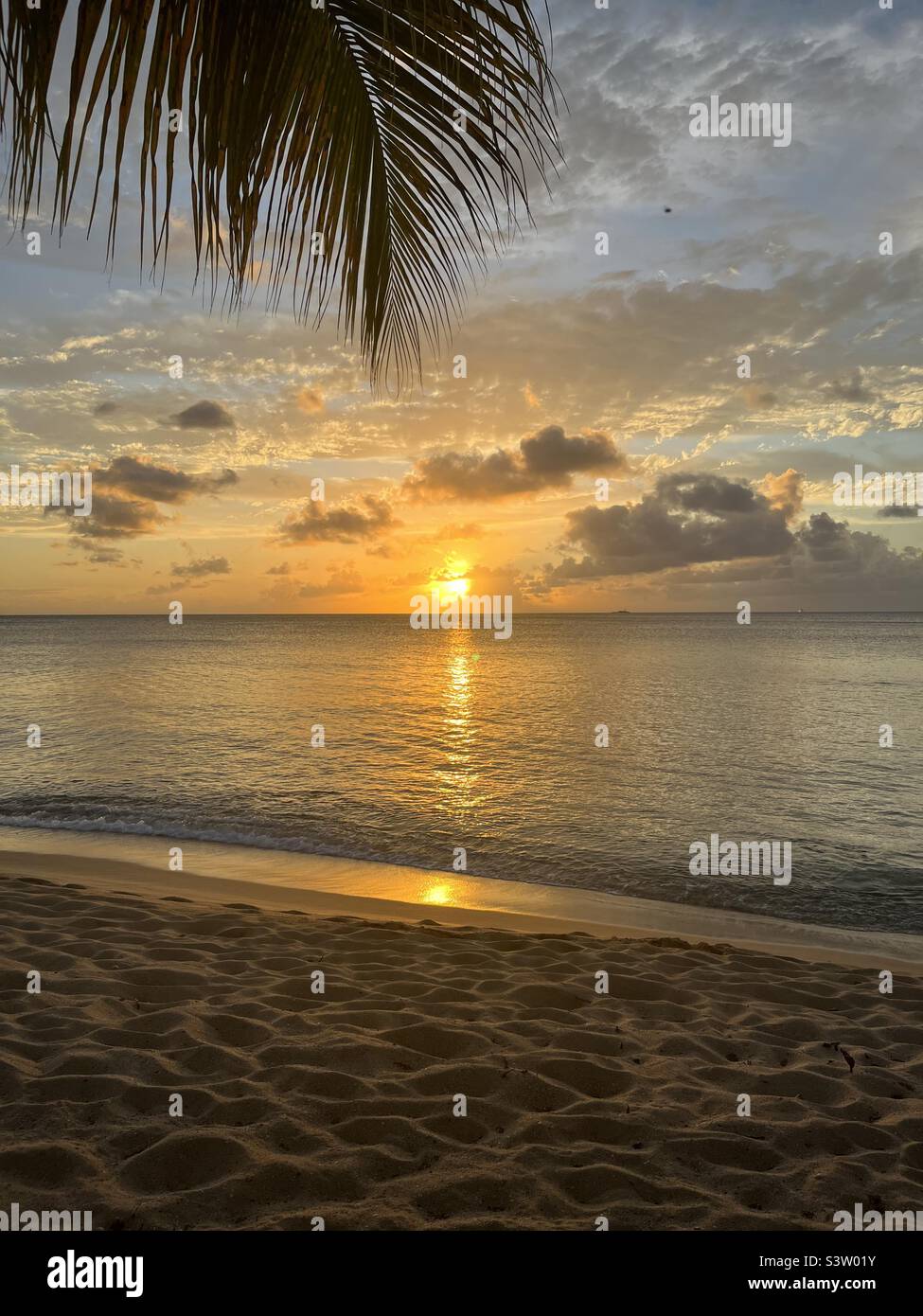 Karibischer Sonnenuntergang Stockfoto