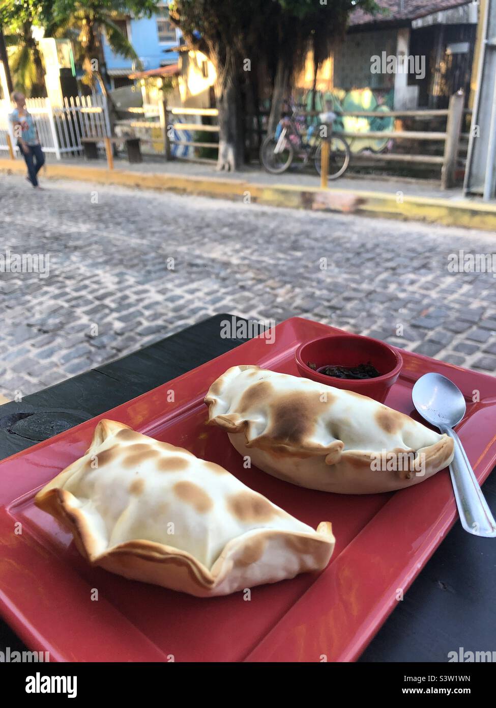 Ein Snack von Empanadas. Stockfoto
