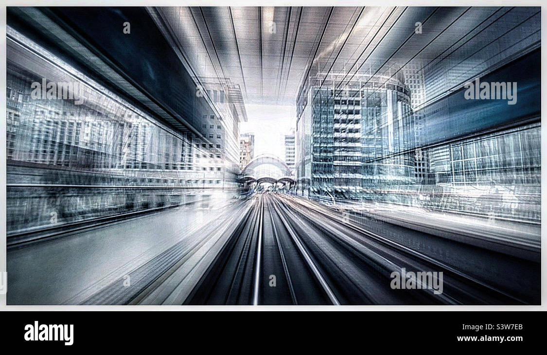 Reisen mit dem DLR - Smartphone-aufgenommenes Stockfoto