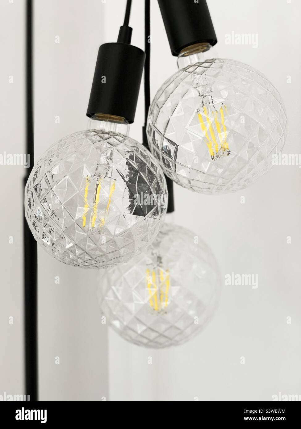 Drei elektrische Lampen Stockfoto