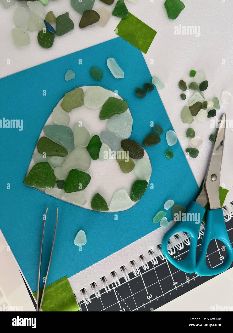 Meeresglas Handwerk - Smartphone-aufgenommenes Stockfoto