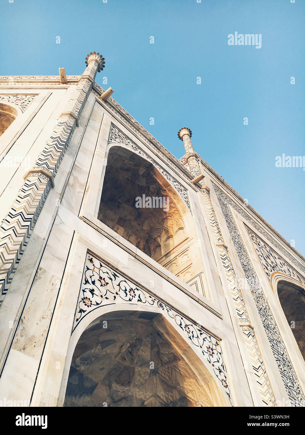 Detail des Taj Mahal in Indien Stockfoto