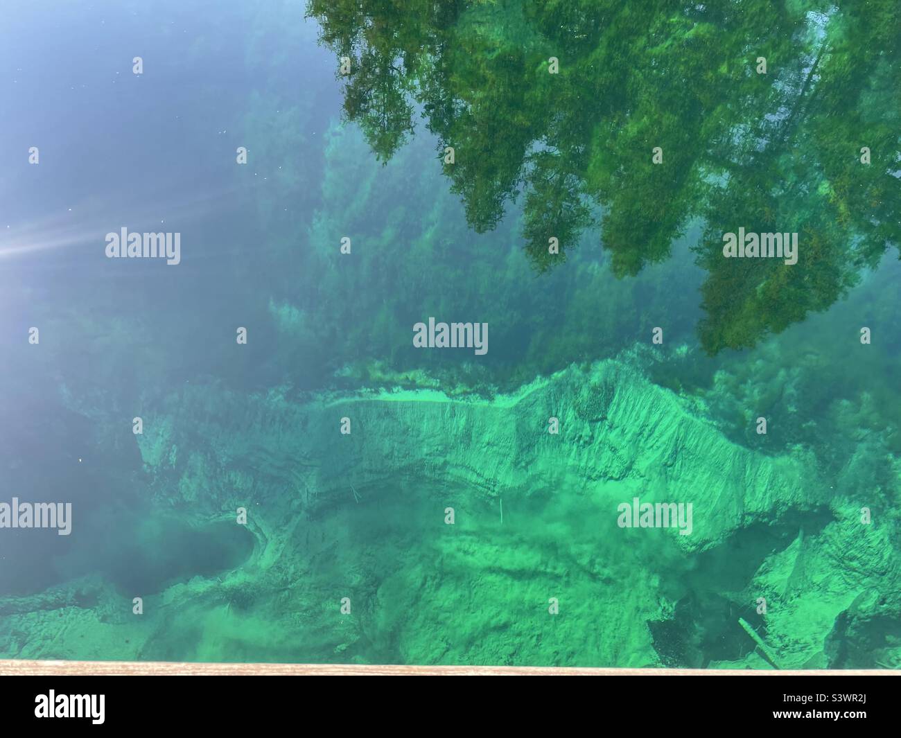 Reflexionen in einem großen Frühling Stockfoto