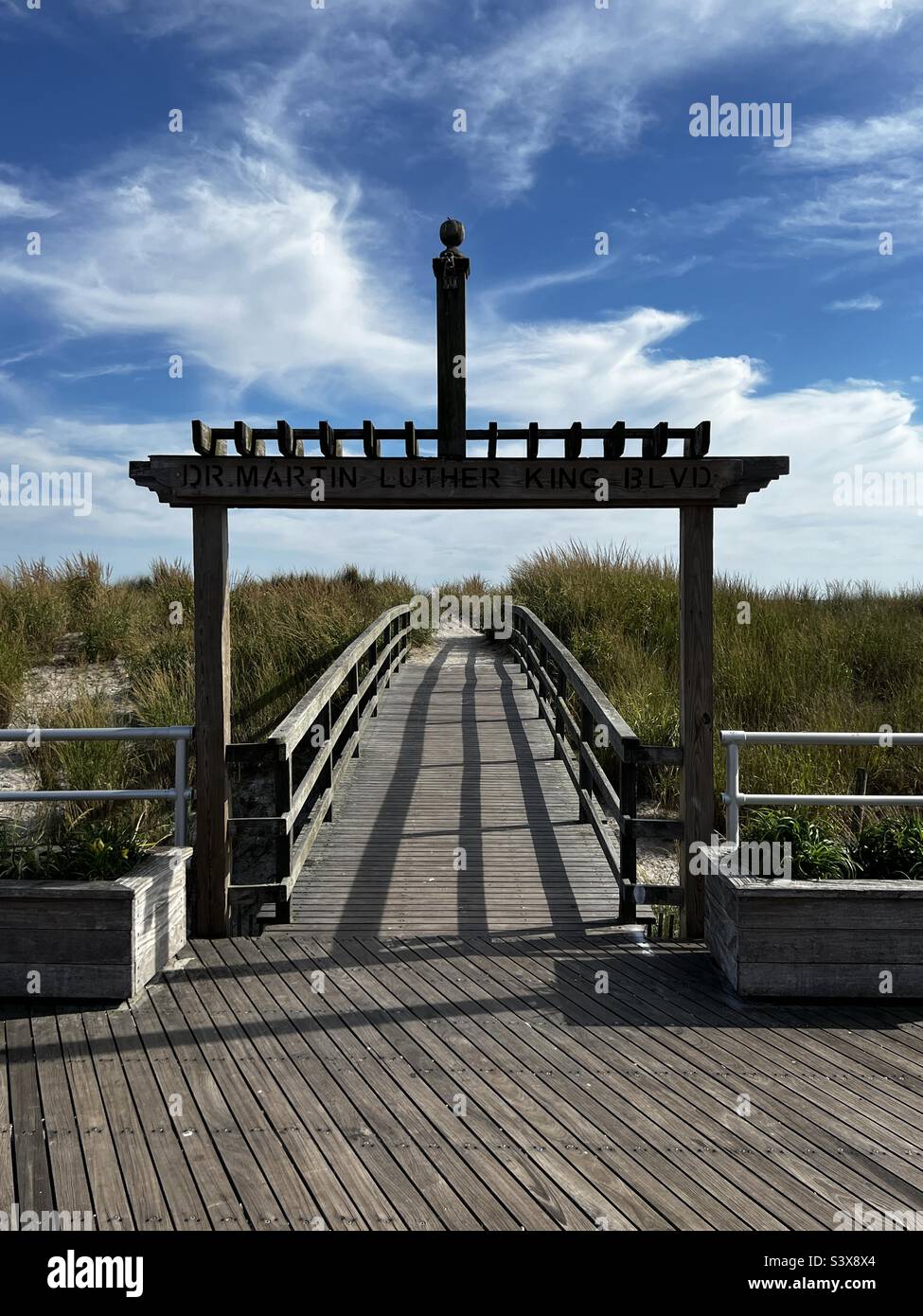 Strand und Promenade am Atlantic City NJ - Smartphone-aufgenommenes Stockfoto