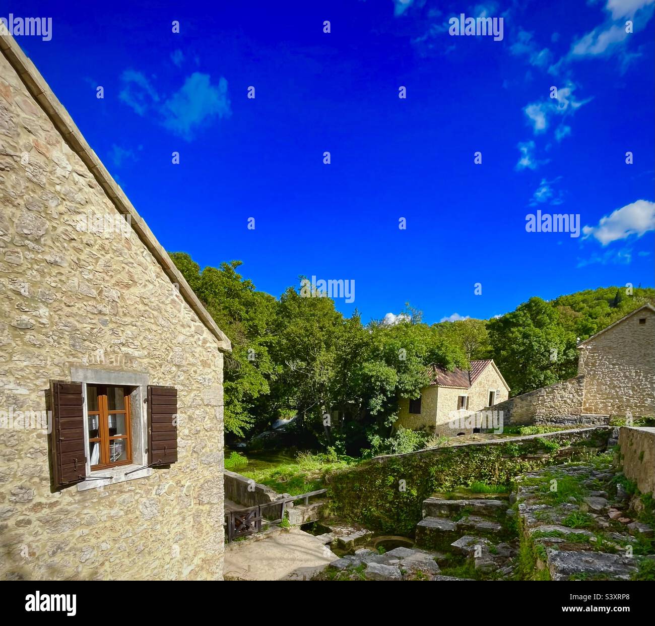 Foto der ländlichen Landschaft in Krk, Kroatien Stockfoto