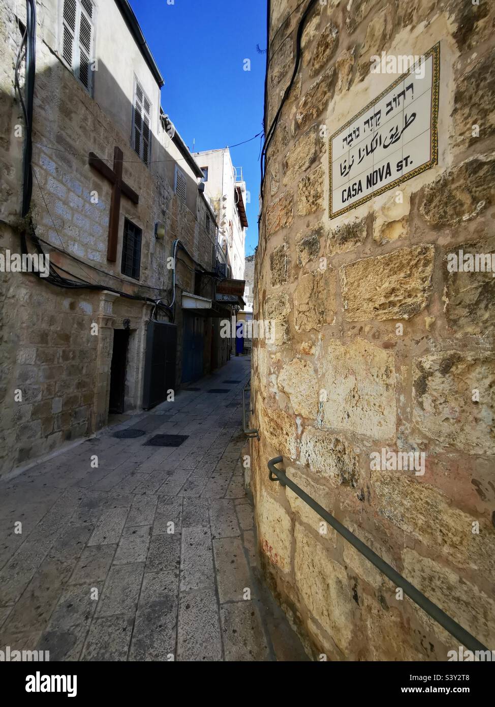 Casa Nova ST. Im christlichen Viertel in der Altstadt von Jerusalem, Israel. Stockfoto