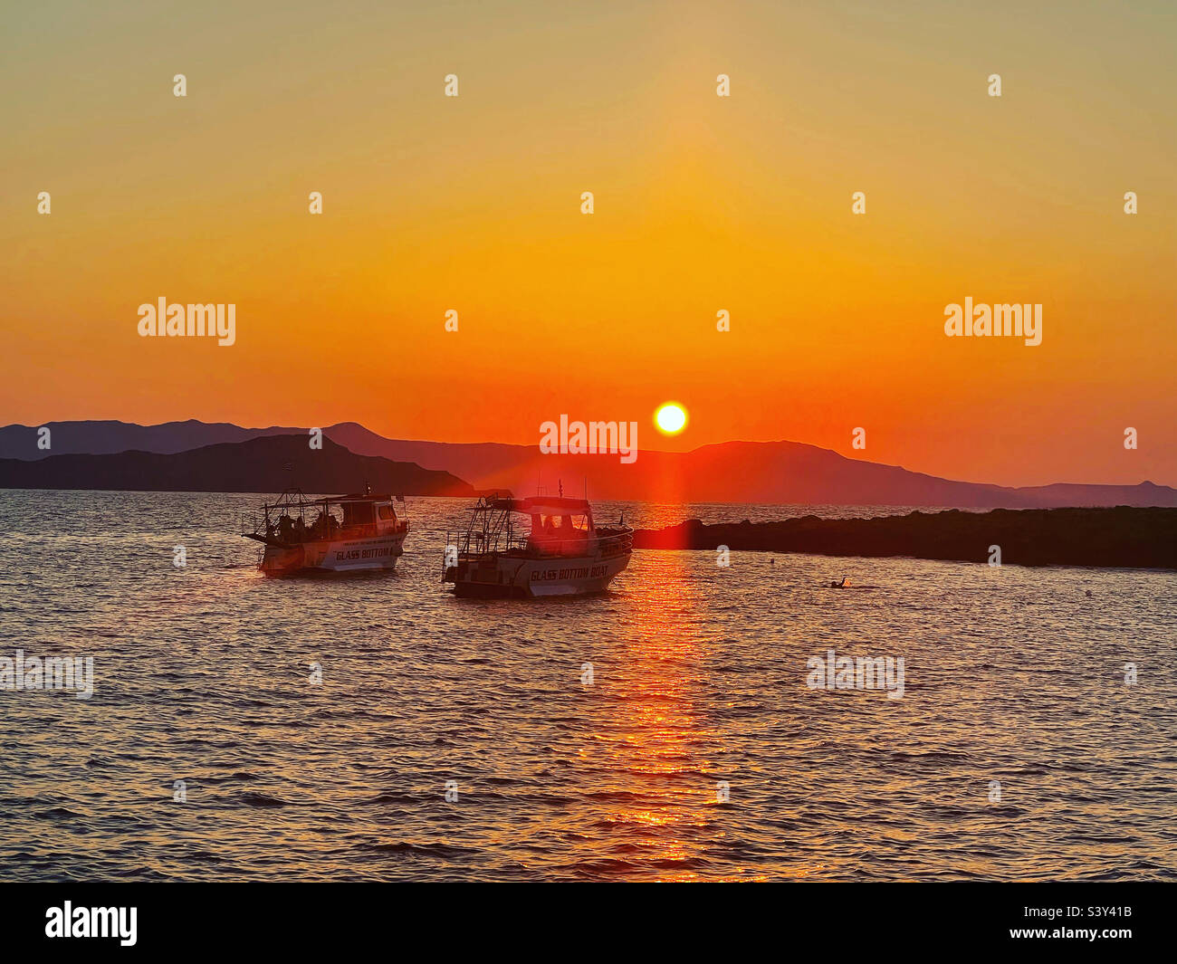 Sonnenuntergang-Griechenland Stockfoto