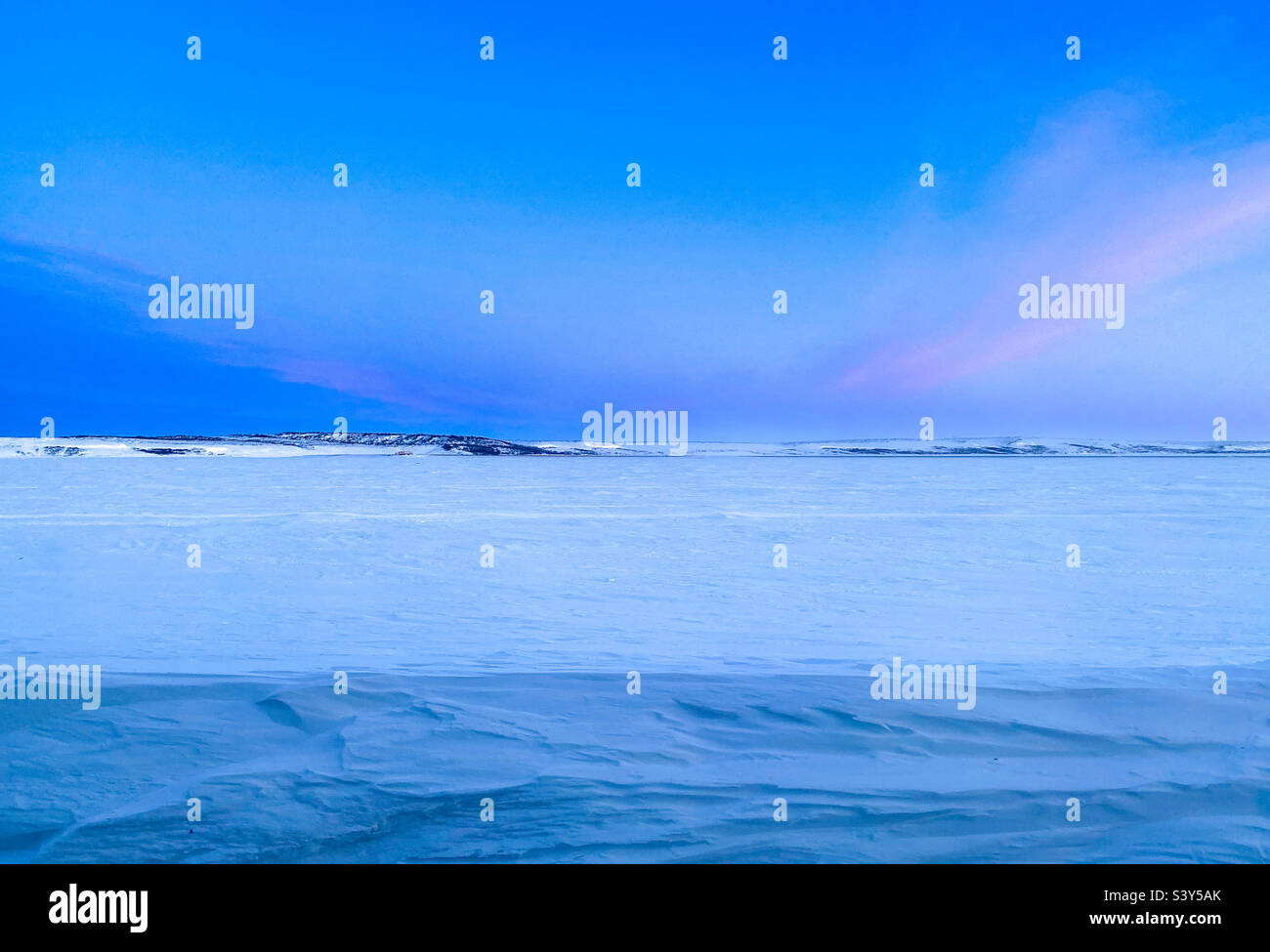 Arktische Winterlandschaft. Kotzebue, Northwest Arctic Borough, Alaska, USA Stockfoto