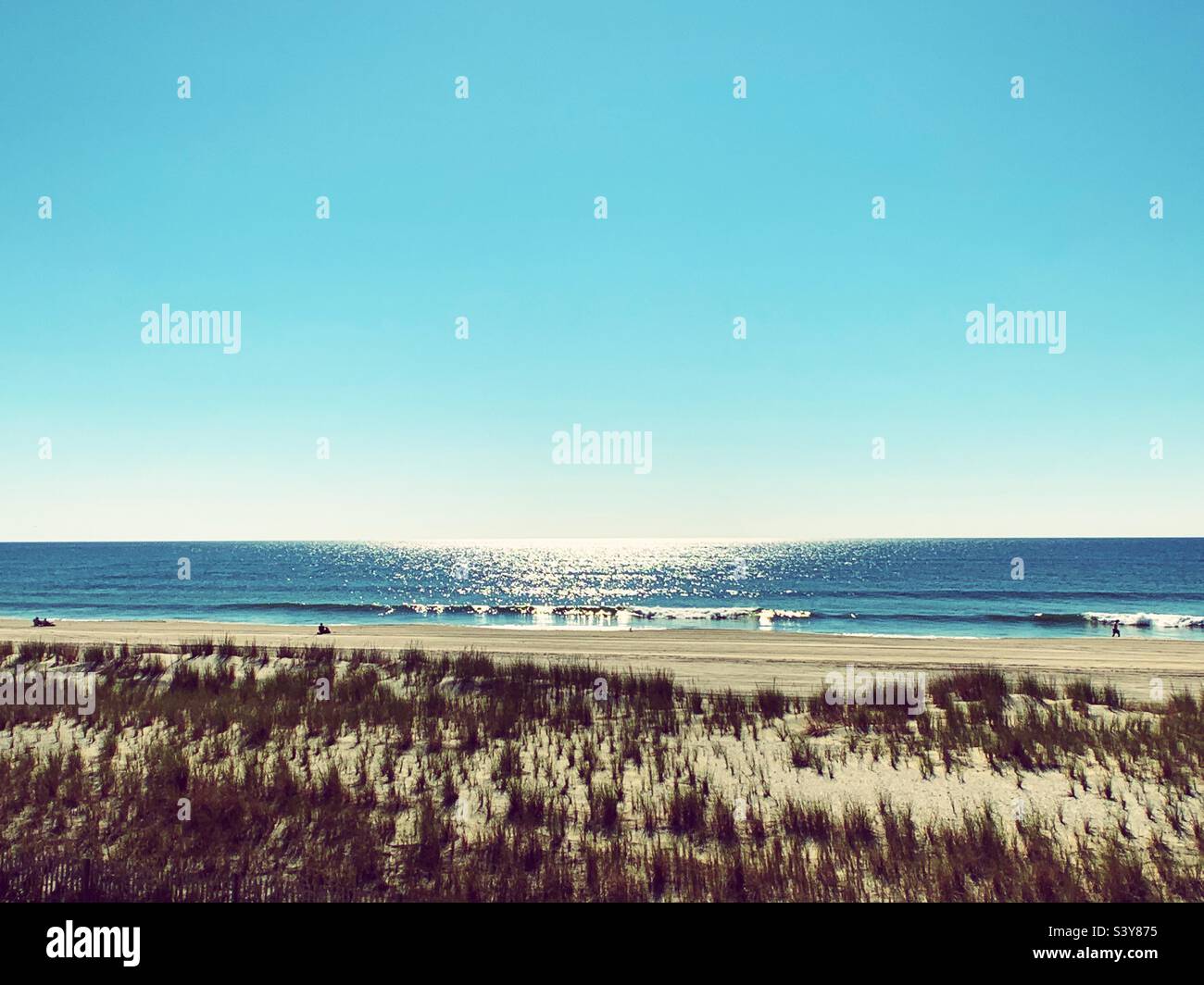 Blick auf den Ozean im Atlantic City New Jersey - Smartphone-aufgenommenes Stockfoto