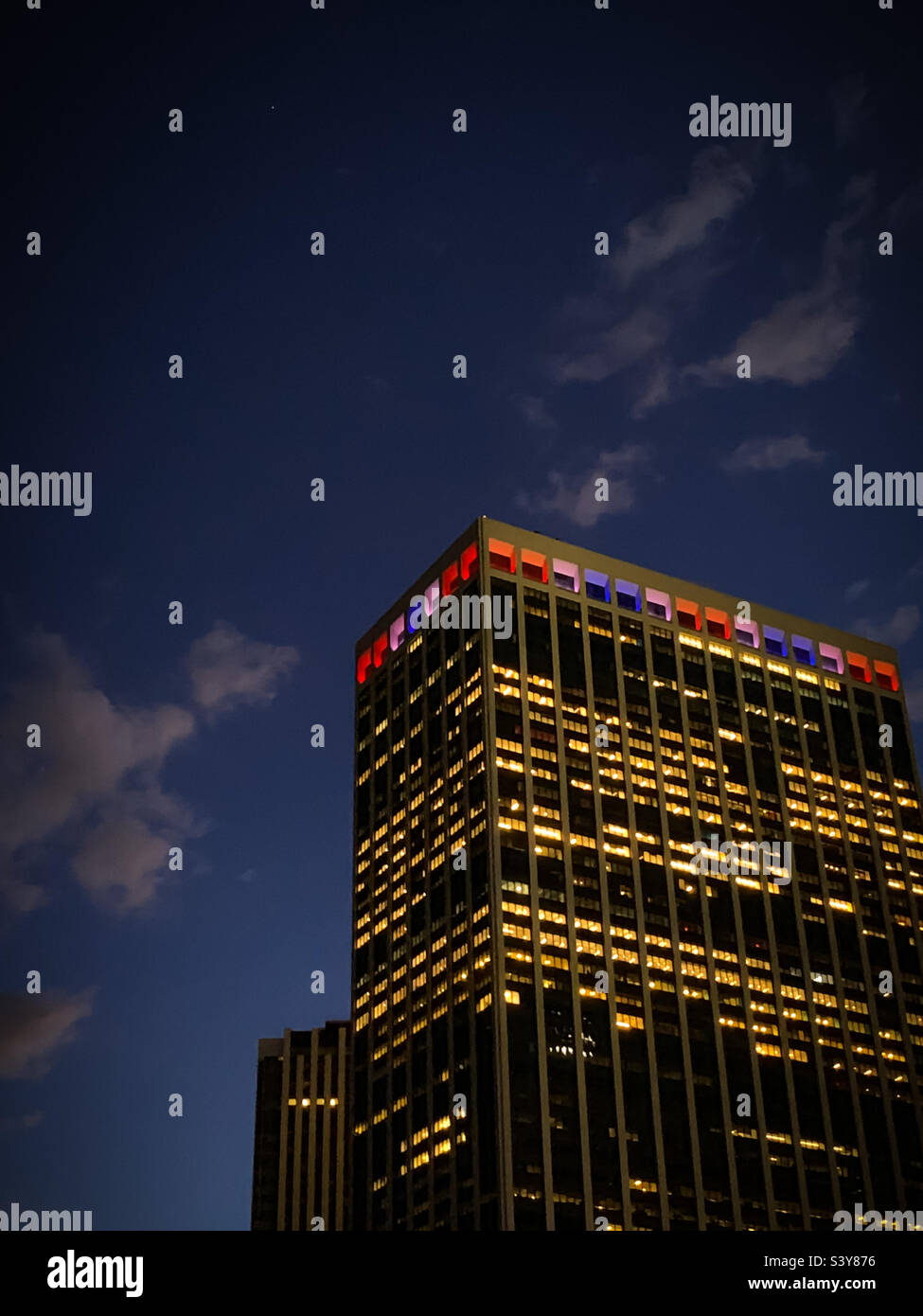 Architektur in New York - Smartphone-aufgenommenes Stockfoto