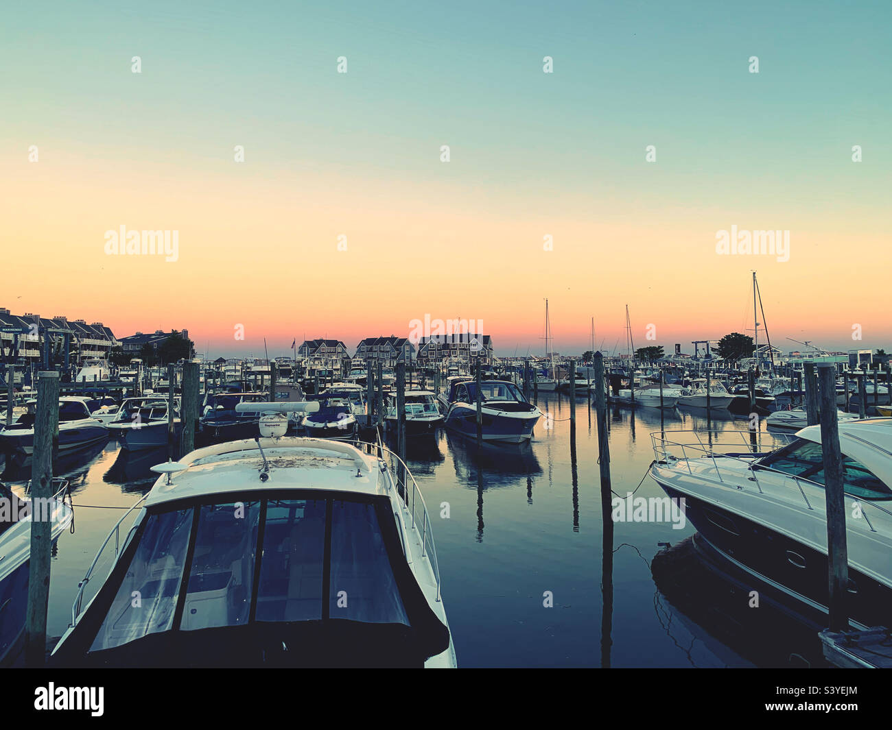 Yachten in Atlantic City - Smartphone-aufgenommenes Stockfoto