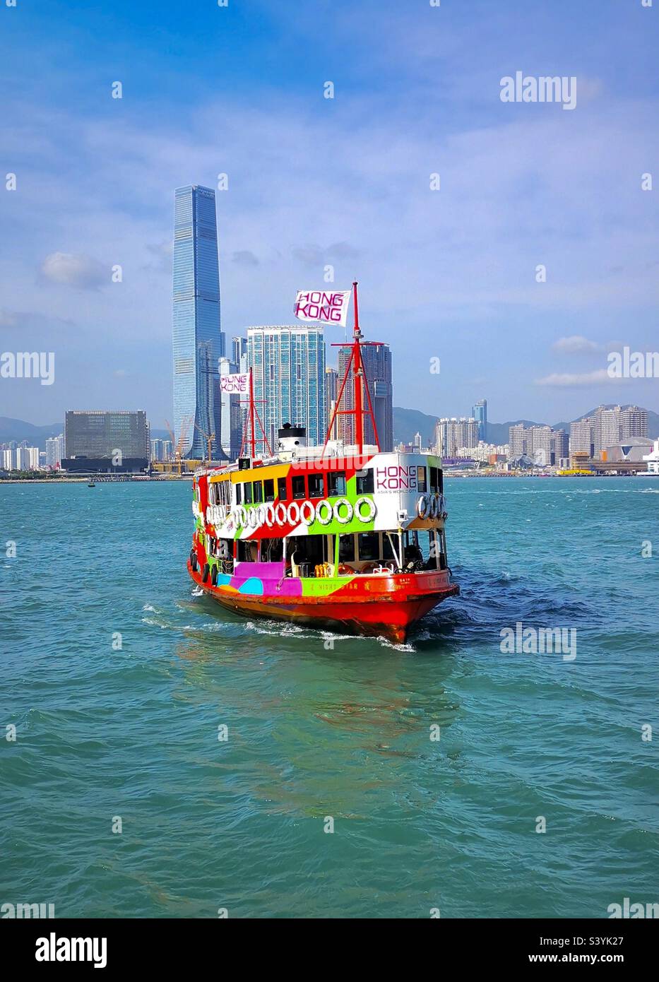 Die legendäre Star Ferry in Hongkong. Stockfoto