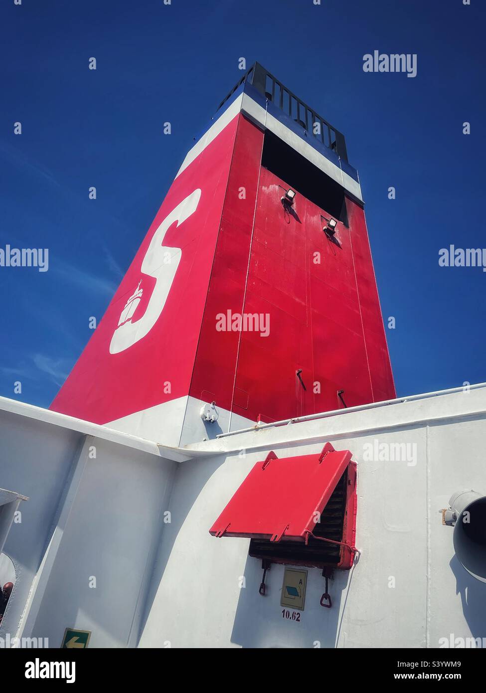 Stena Line Fährtrichter auf der Irischen See, Fishguard nach Rosslare. Stockfoto