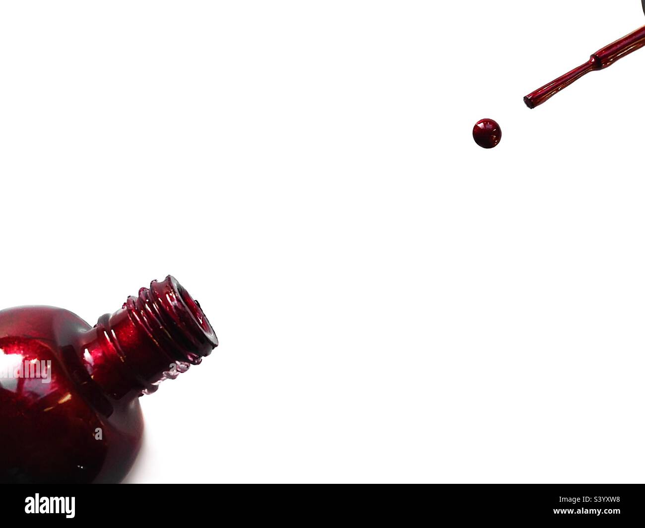 Roter Nagellack - Smartphone-aufgenommenes Stockfoto