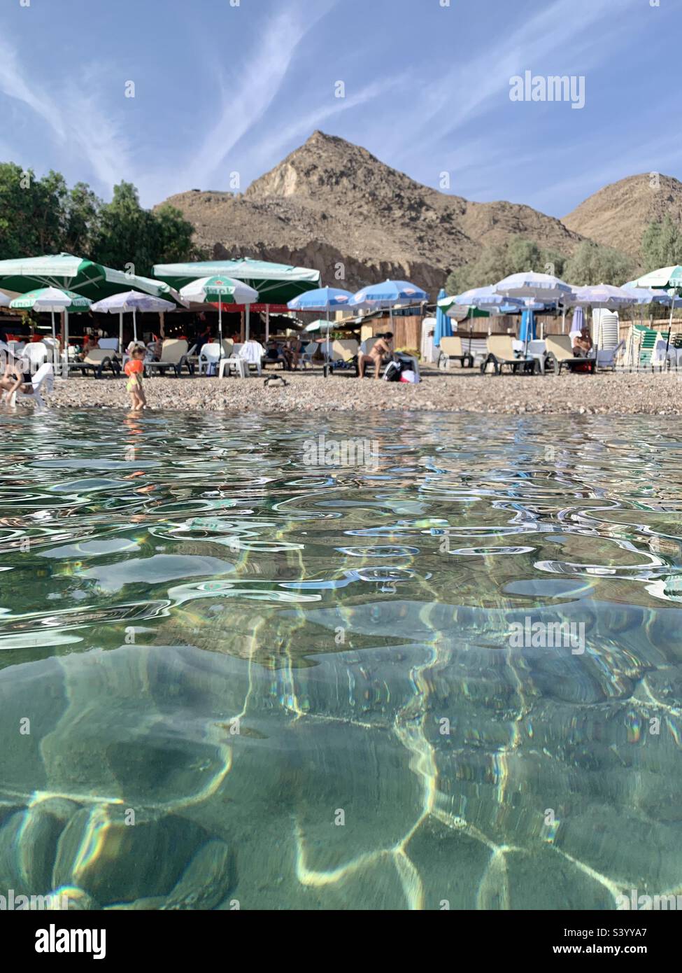 Migdalor Beach eilat Israel - Smartphone-aufgenommenes Stockfoto