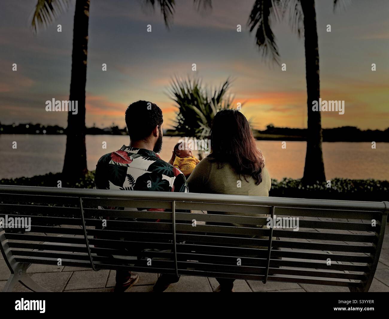 Sonnenuntergang - Smartphone-aufgenommenes Stockfoto