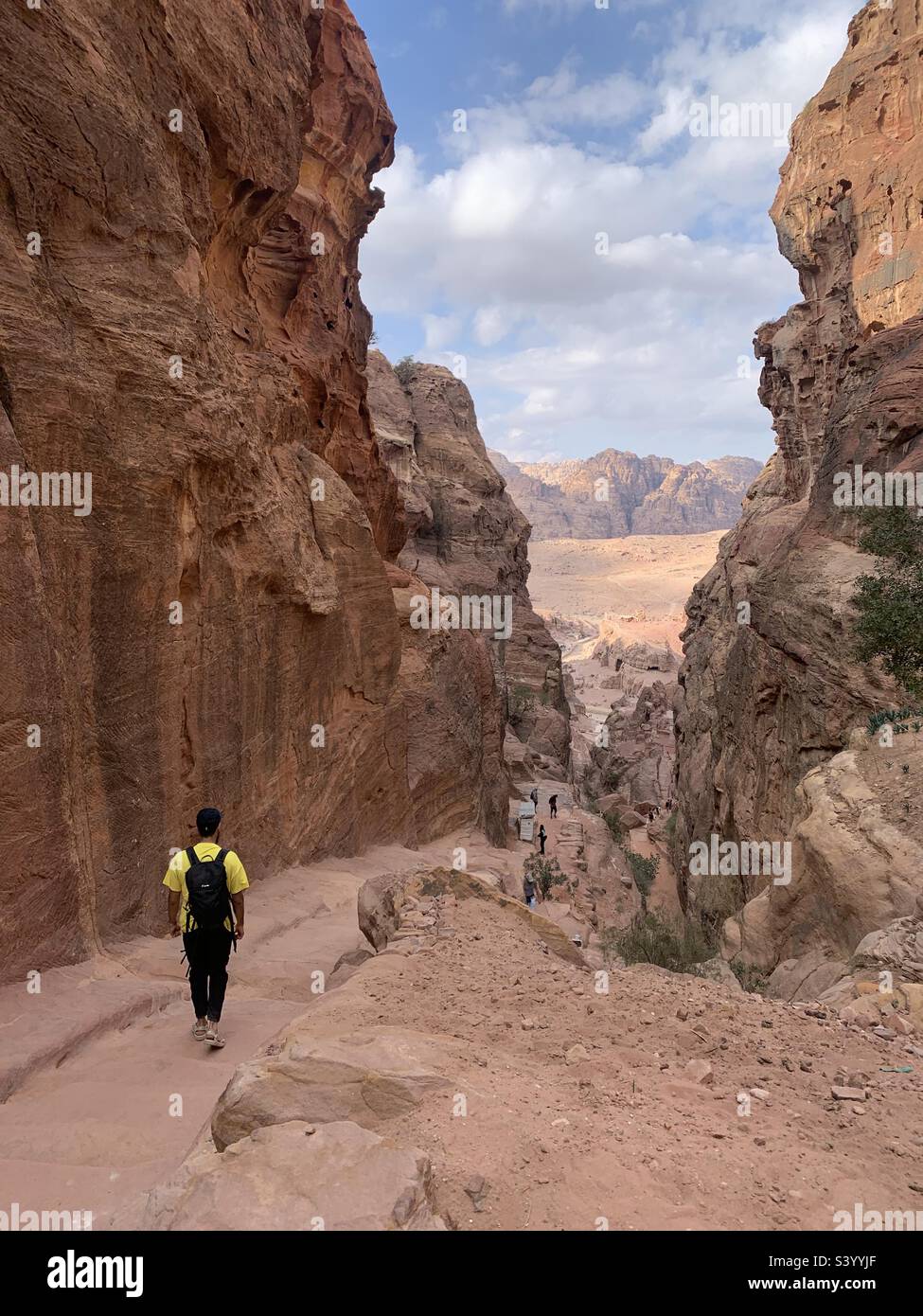 In Petra Jordan spazieren gehen Stockfoto