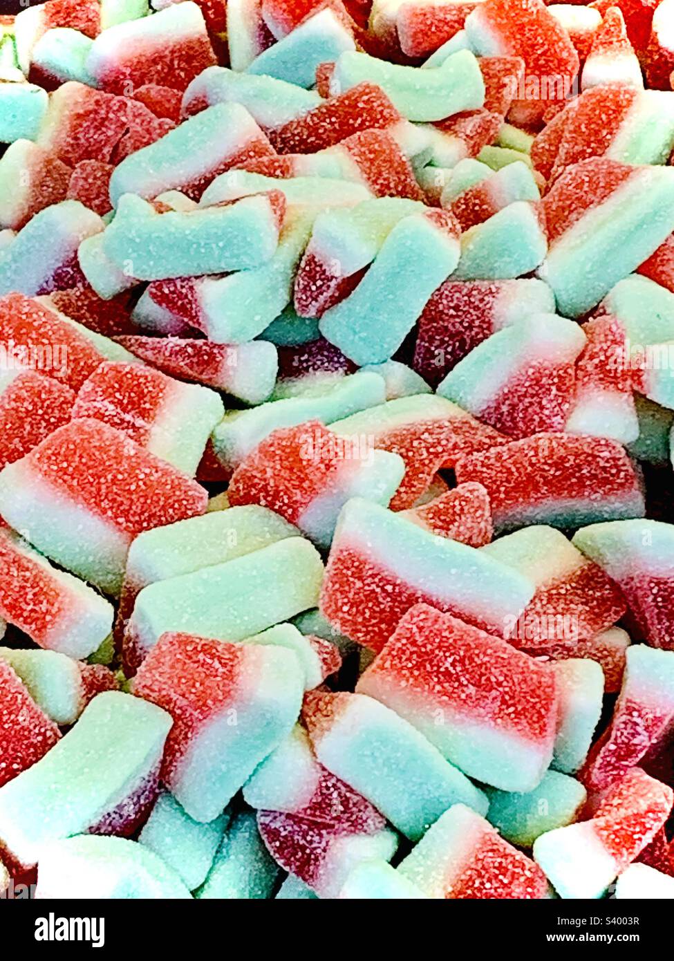 Wassermelonen-Kaubonbons im Retro-Look Stockfoto