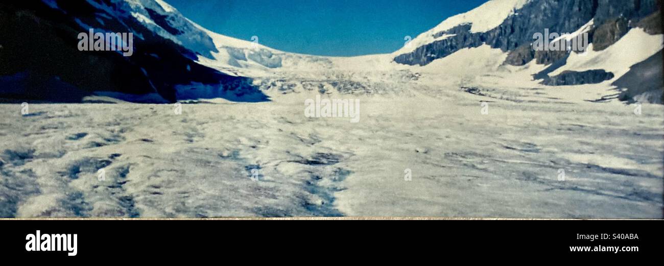 Die Athabasca-Eisfelder 1997. Stockfoto