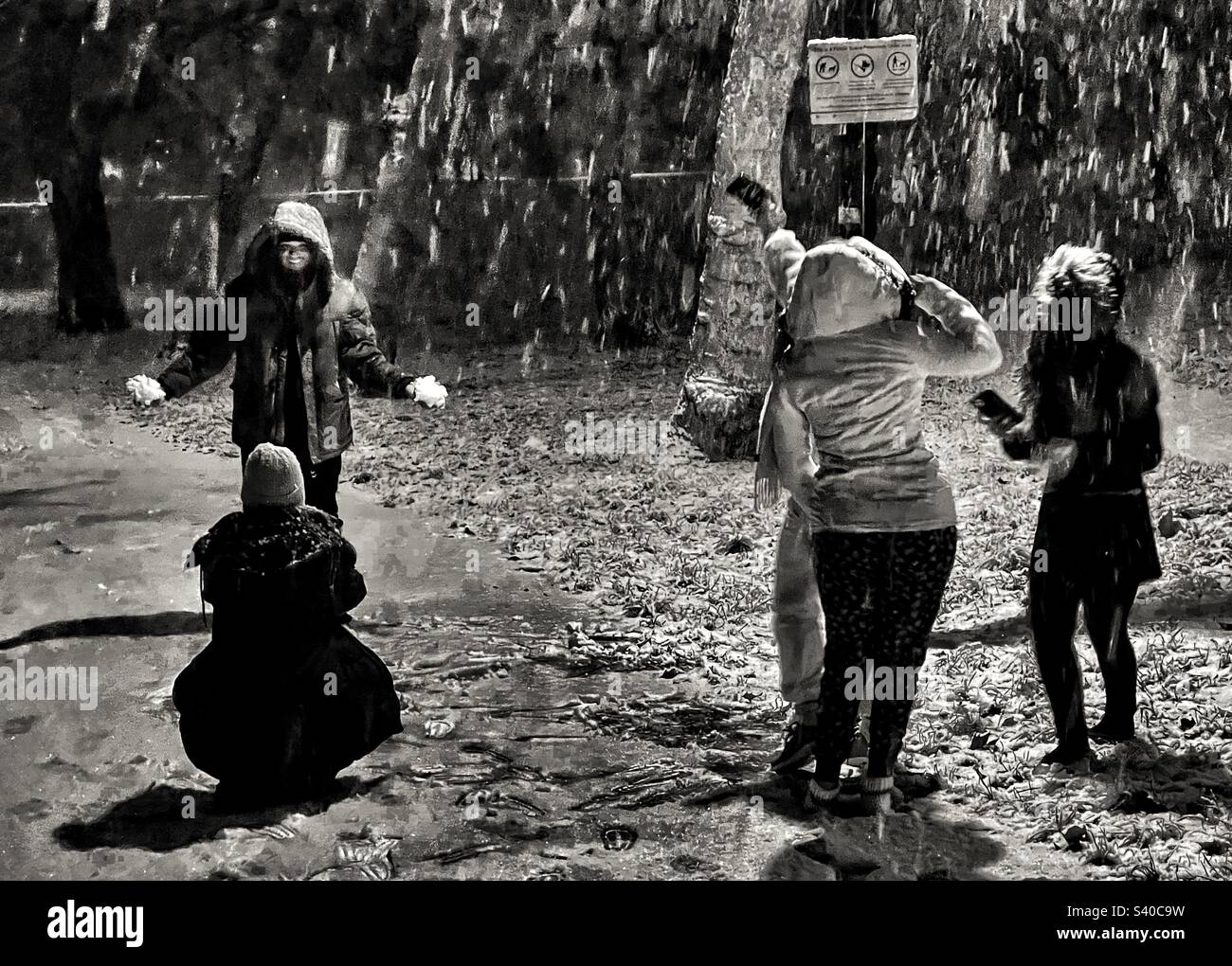 Spaß im Schnee. Stockfoto