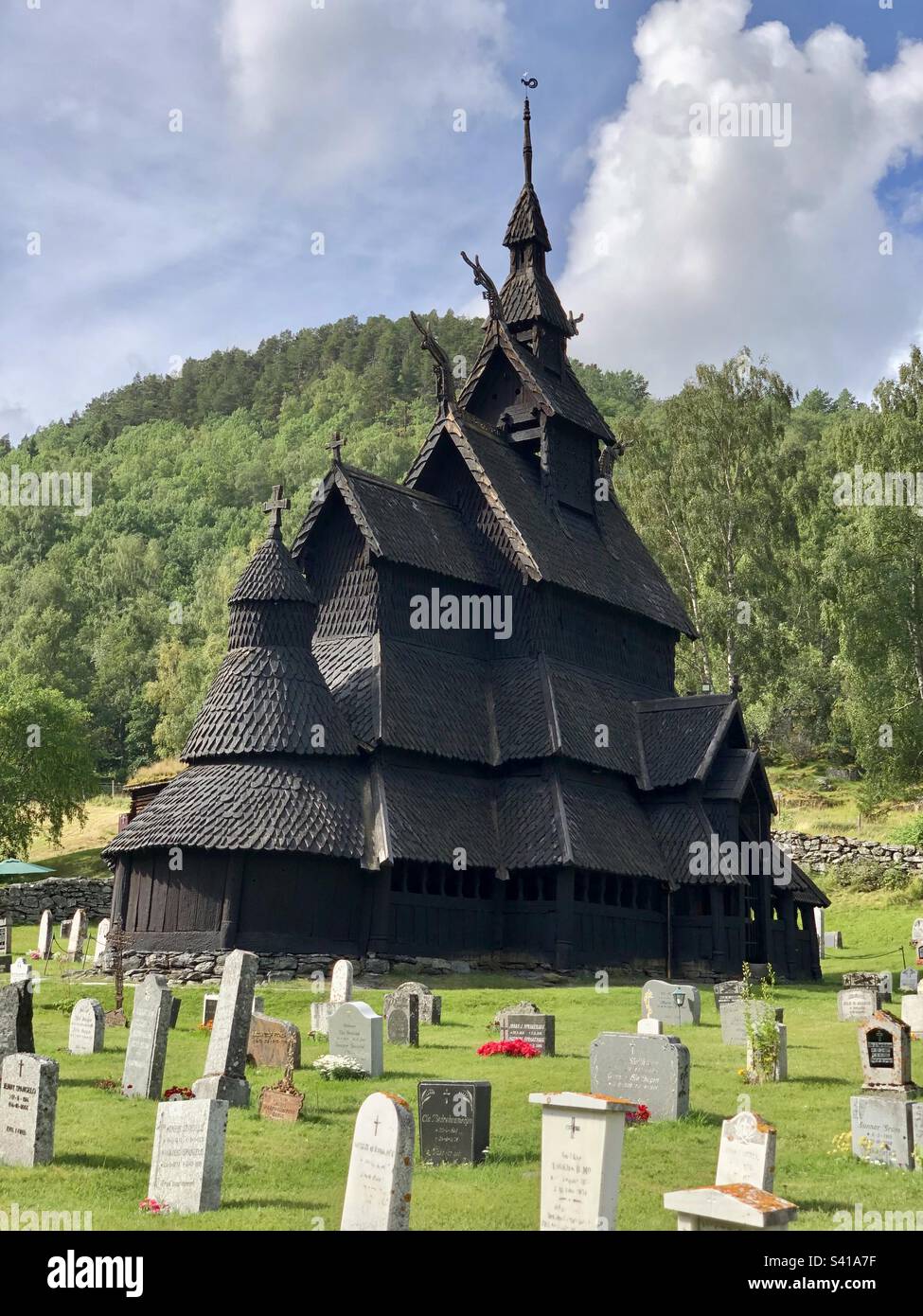 Borgund Stabkirche Norwegens Stockfoto