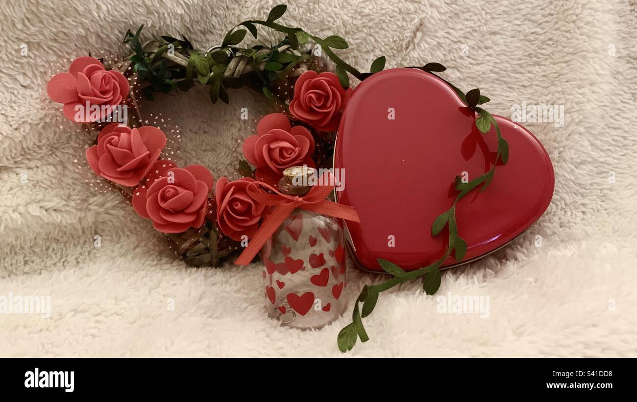 Valentinstag - Smartphone-aufgenommenes Stockfoto