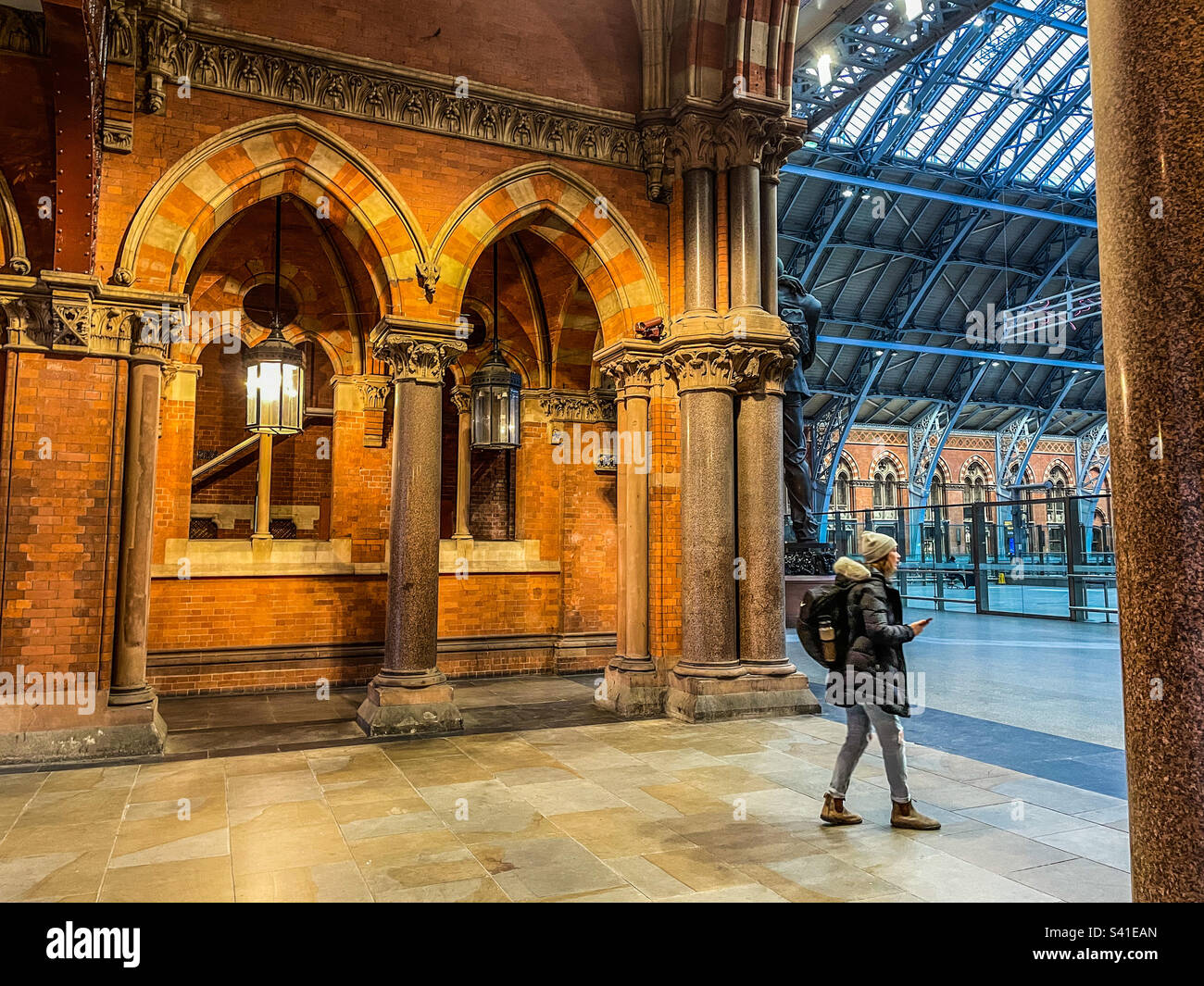 Bahnhof St. Pancras, London, an einem Streiktag Stockfoto