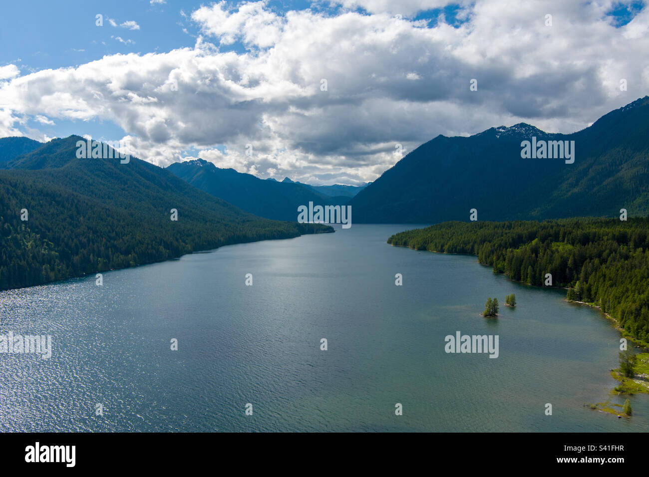 Lake Cushman im Juni Stockfoto