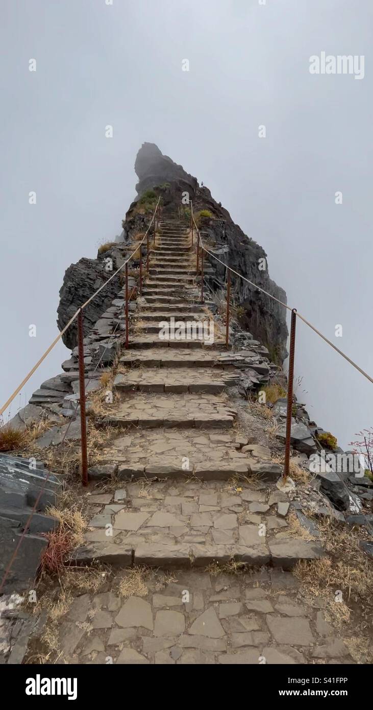 Treppe zum Himmel, @Pico Arieiro, Madeira Island Stockfoto