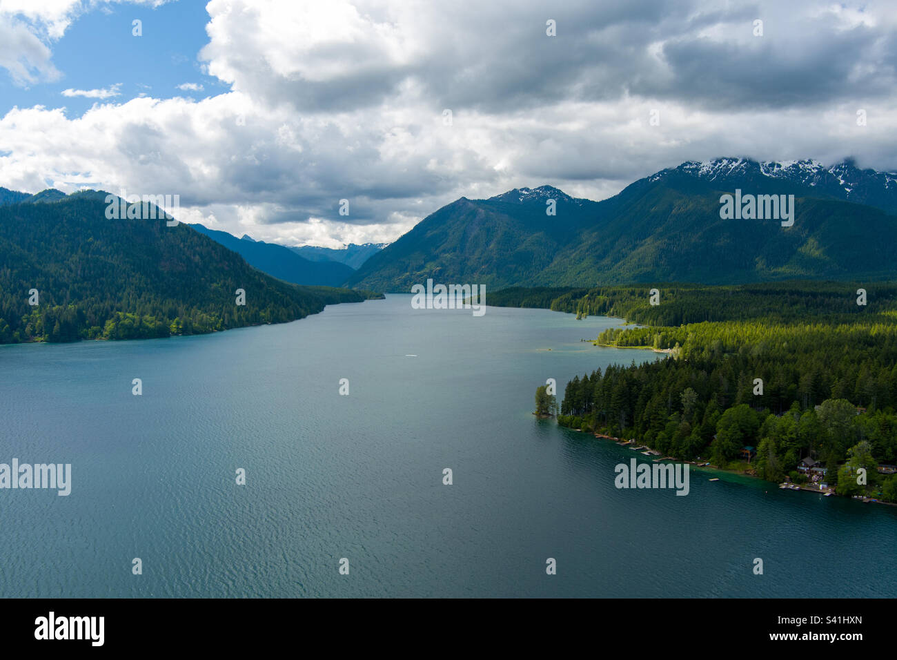 Lake Cushman im Juni Stockfoto