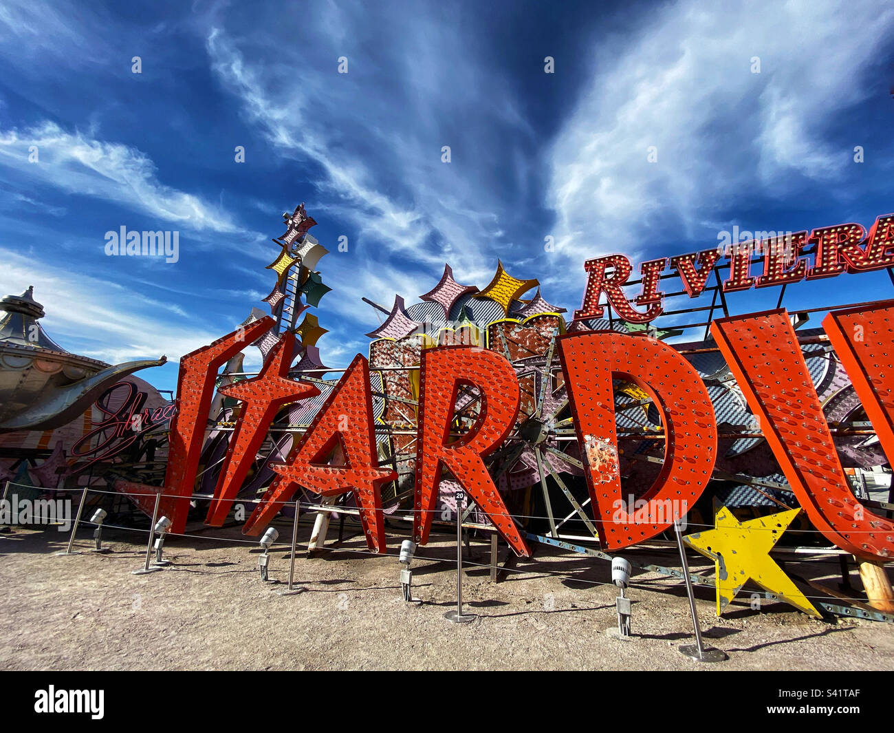 Alte Schilder am Las Vegas Neon Museum Stockfoto