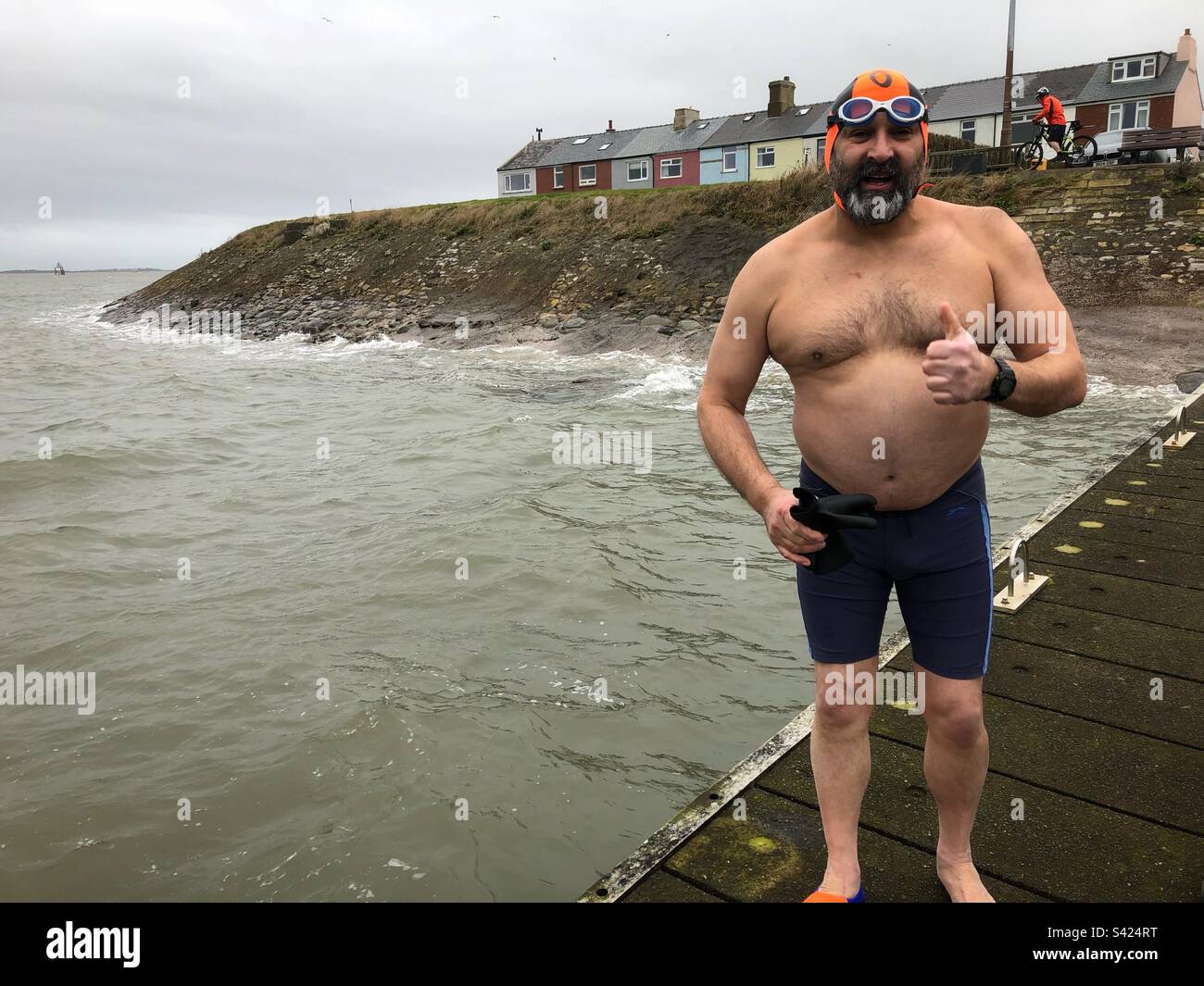 Mike, der wilde Wasserschwimmer Stockfoto