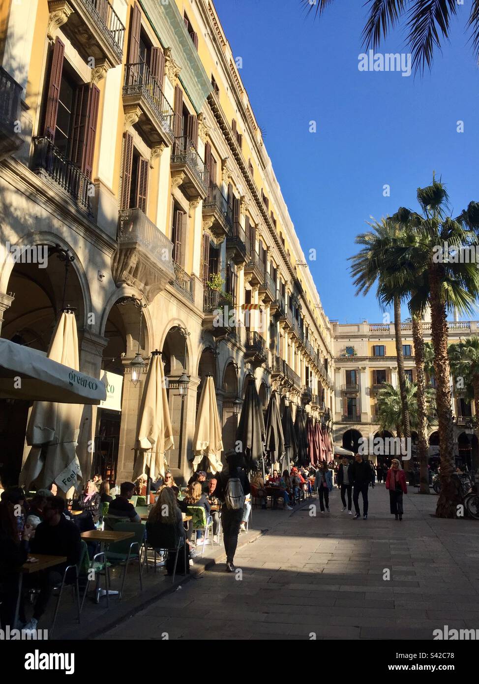 Plazka Reial. Barcelona Stockfoto