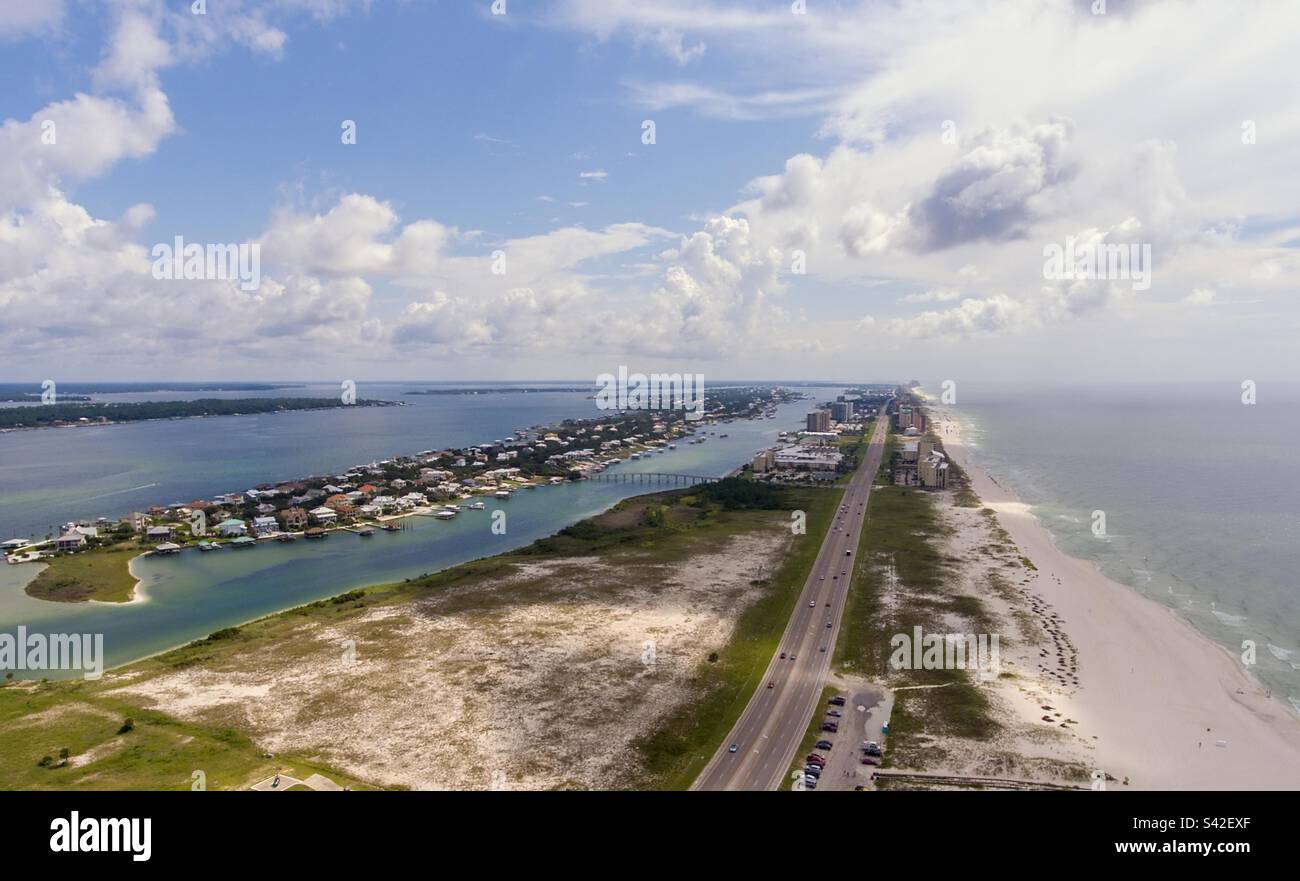 Orange Beach und Ono Island an der Golfküste von Alabama - Smartphone-aufgenommenes Stockfoto