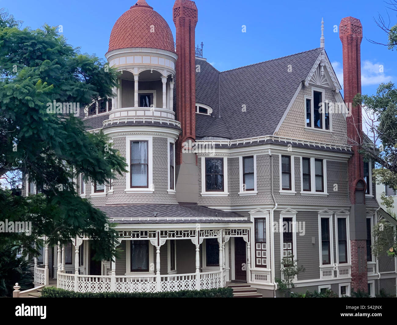 Ein Haus auf Bankers Hill, San Diego, Kalifornien, USA - Smartphone-aufgenommenes Stockfoto
