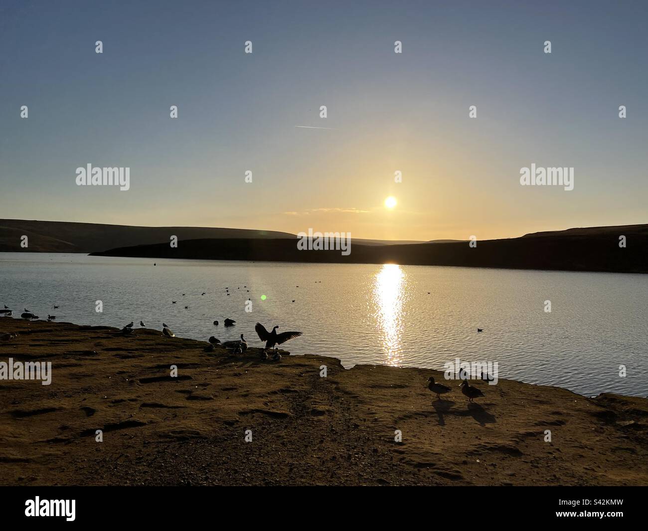 Sunny Peak District Winscar Reservoir 2022 Stockfoto