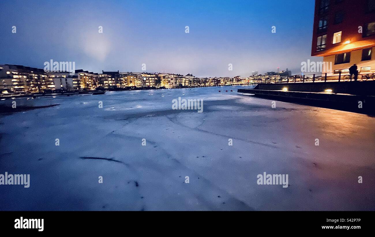 Stockholm im Winter fotografiert in Schweden Stockfoto